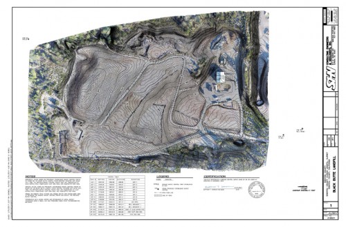 Black Butte closed landfill topo map with aerial photo