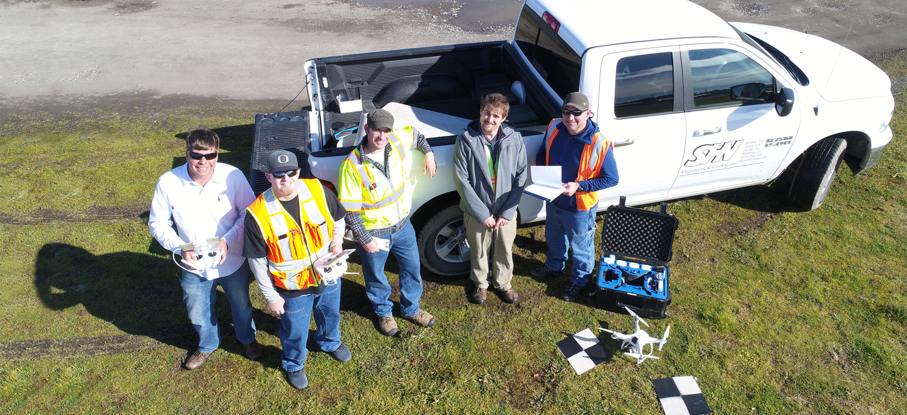 Survey supported drone work