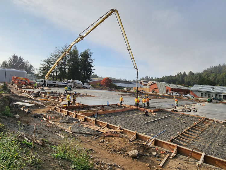 CR Physical Education building foundation partially poured.